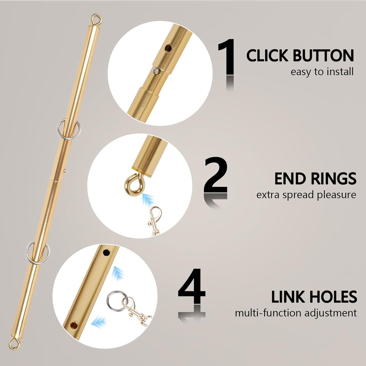CrimsonRoyale Kit de Bondage BDSM avec Écarteur 10 Pièces