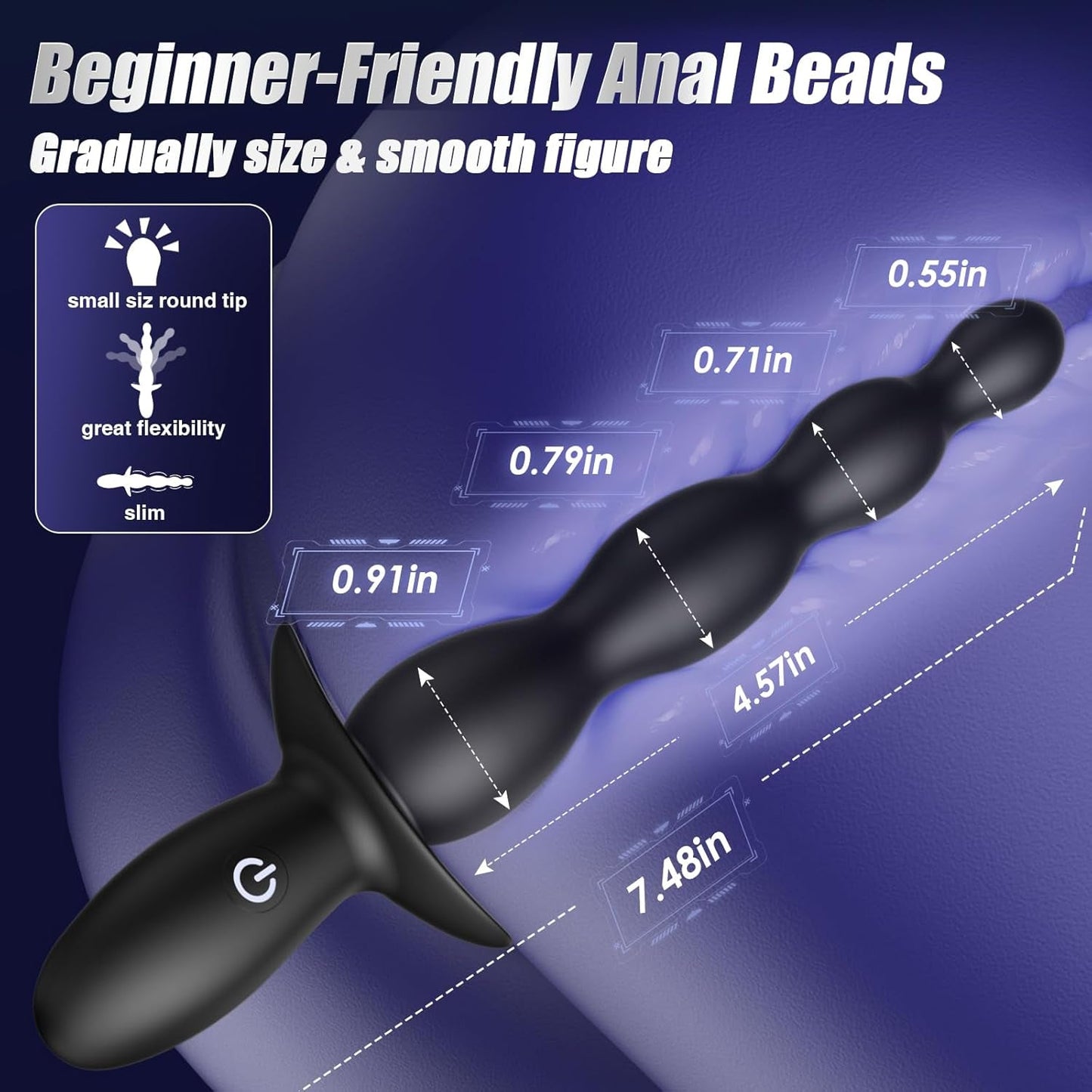 Vibrador prostático CoreWave de cuentas anales controlado por aplicación
