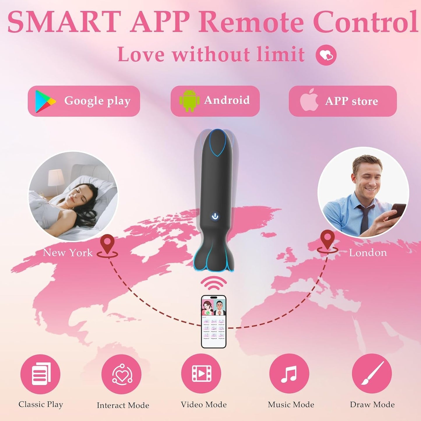 Vibrador bala NoirSync App Control 9 modos impermeable silencioso