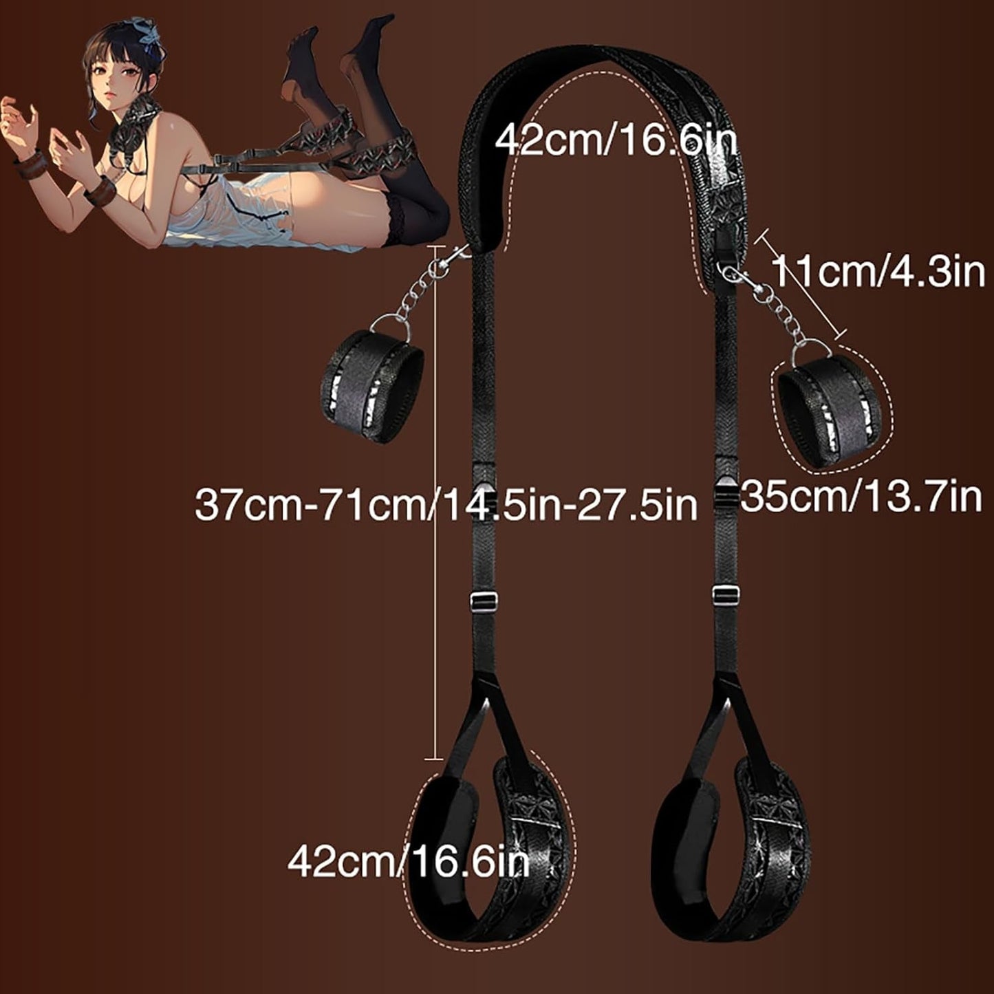ShadowBond Juego de rampa inflable BDSM con sujeciones ajustables