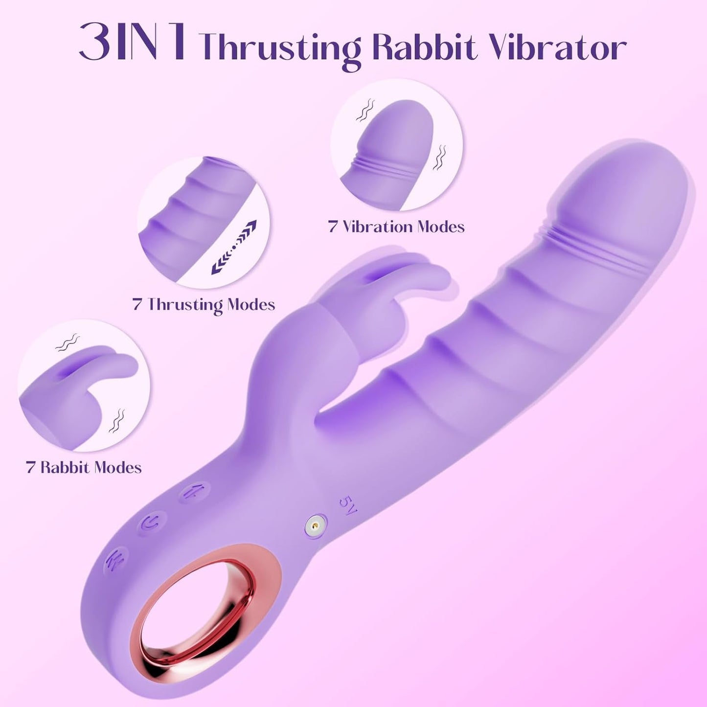 Vibromasseur Lapin Pénétrant AuralisX 7 Modes 3 Moteurs Étanche