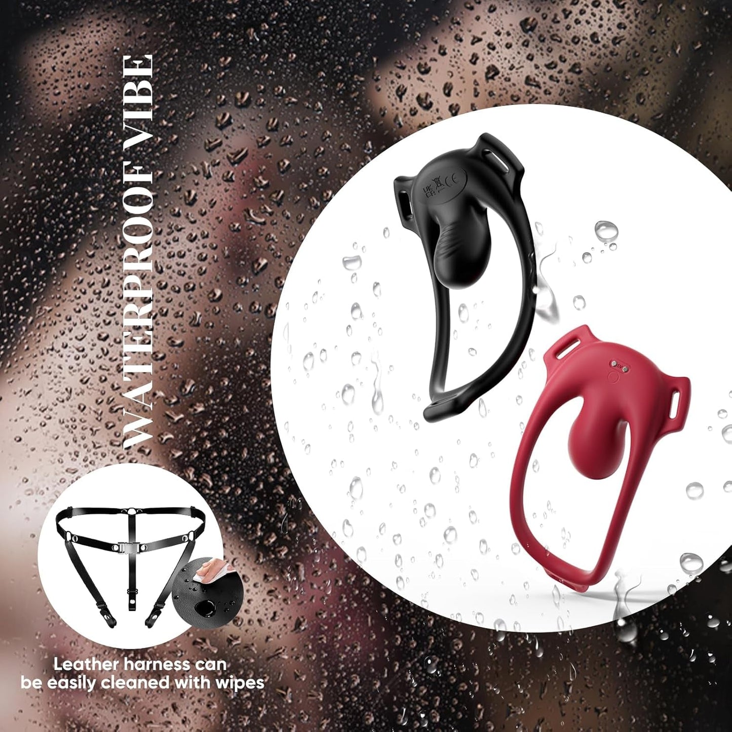 NoirControl Anillo para Pene Vibrador de Clítoris Arnés Remoto 9 Modos