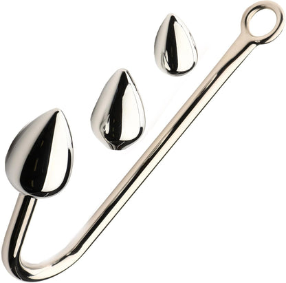 TriSteel Stainless Steel Anal Hook 3 Plug Set