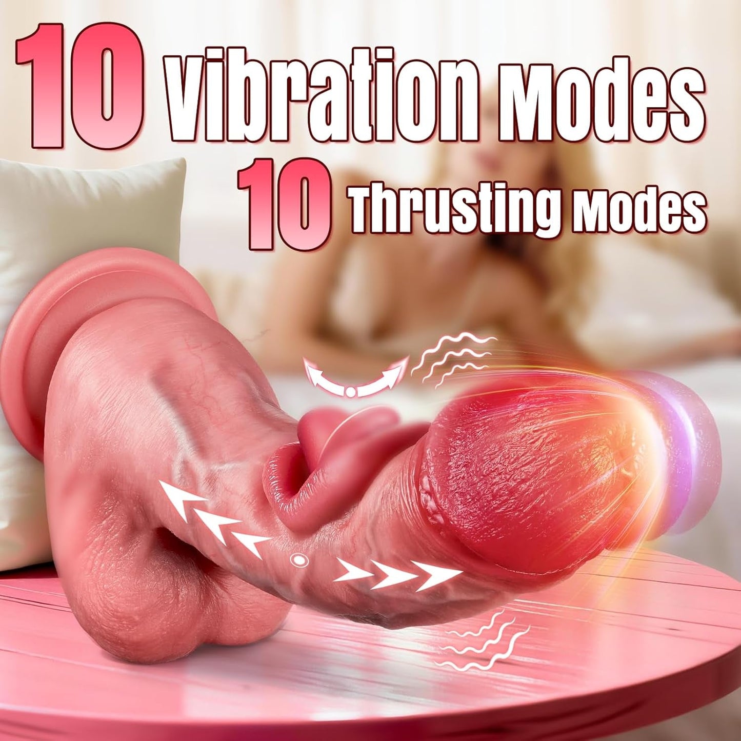 Dildo de empuje OccluraX AI 10 mordidas 10 modos de empuje