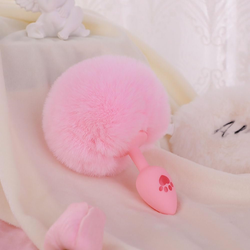 BlushBunny Tapón Anal de Silicona con Cola de Conejo Rosa