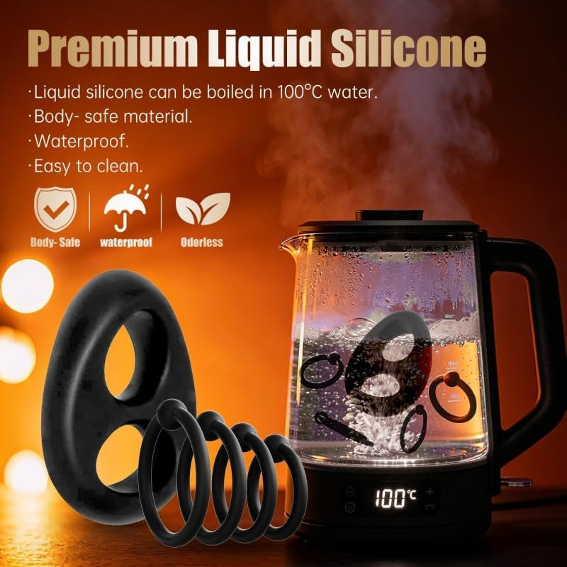 Juego de 5 anillos para el pene de silicona FlexFive