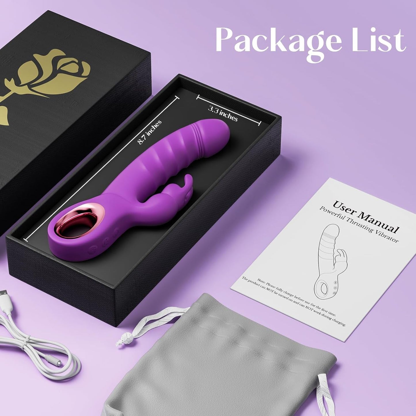 VelourRose Rose Vibrateur lapin vibrant 7 modes étanche