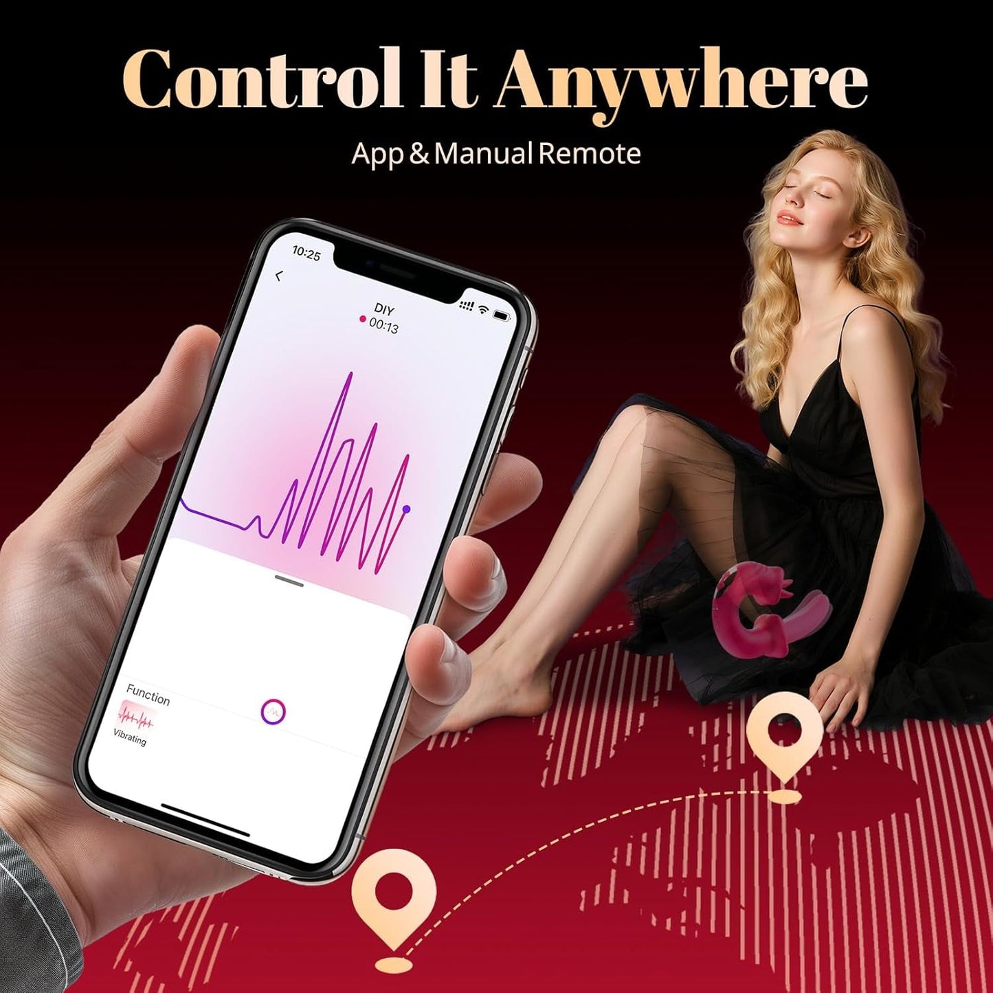 Vibrador de lengua LunexaSync App con 20 modos, juguete para clítoris y punto G
