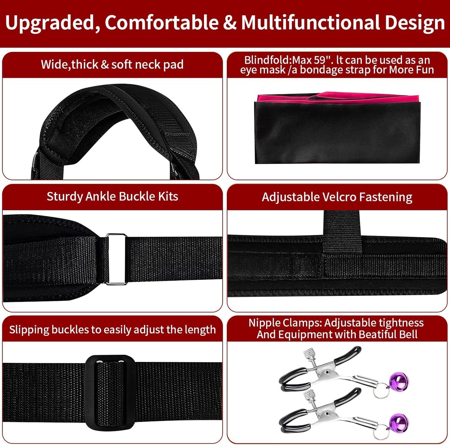 Arnés de sexo ajustable OpenForm, Kit BDSM, Puños