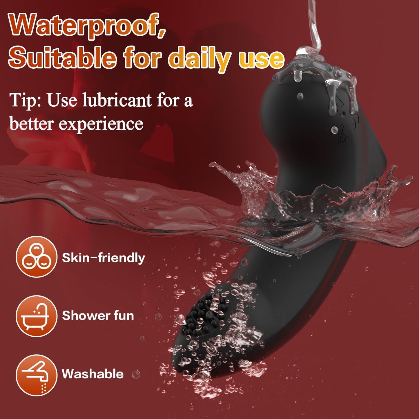 NoirTouch Vibrador de Dedo 10 Modos Impermeable Silencioso Negro