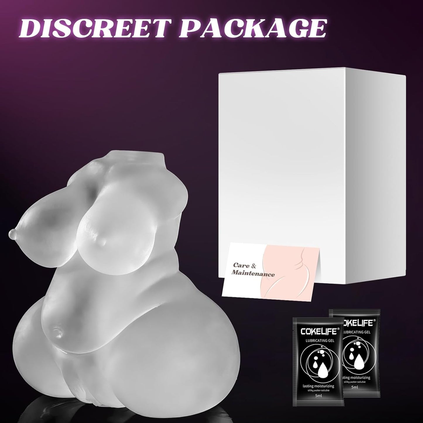 CurvyVision Transparent BBW Sex Doll Stroker