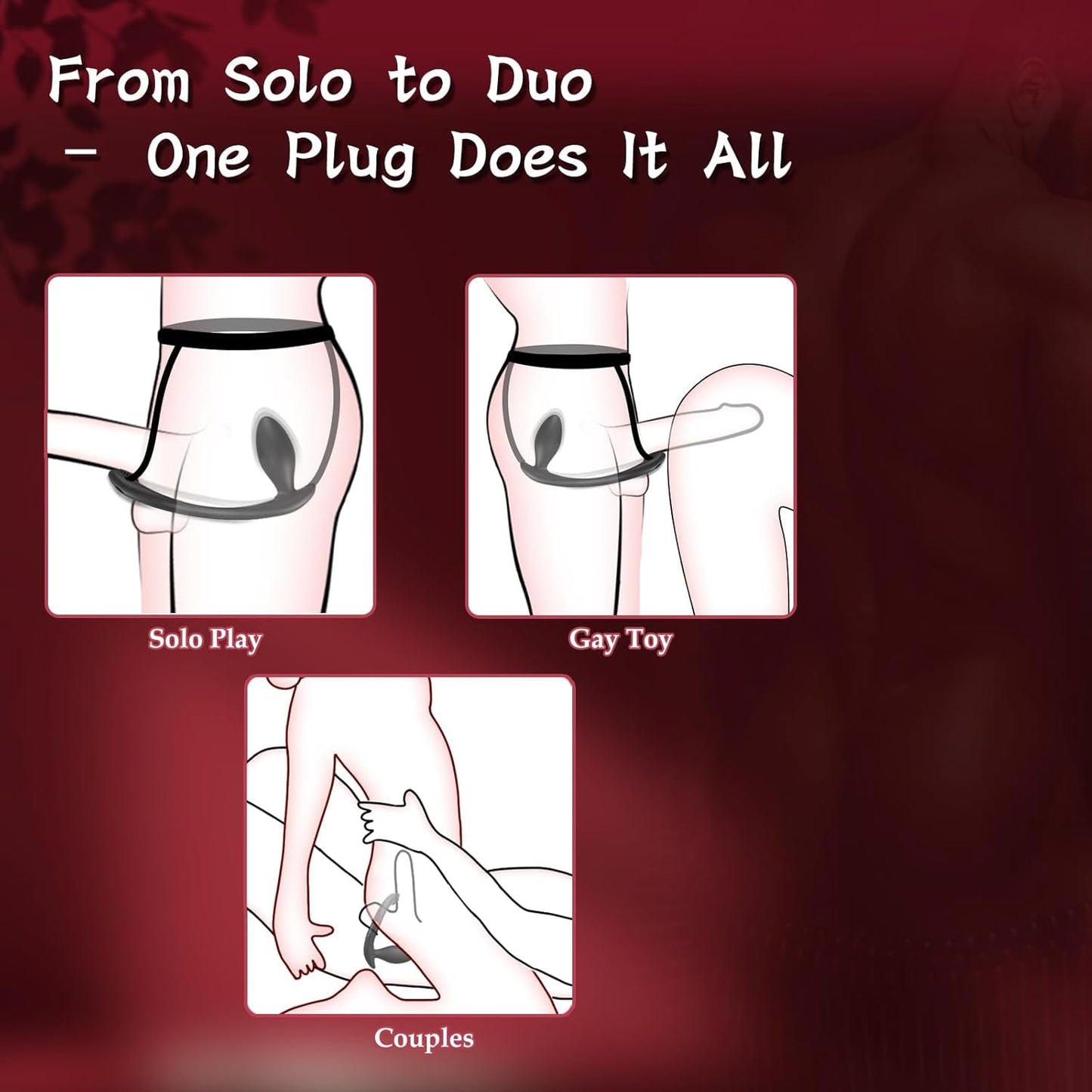 StrapPulse Vibromasseur Anal Portable Plug pour Couples