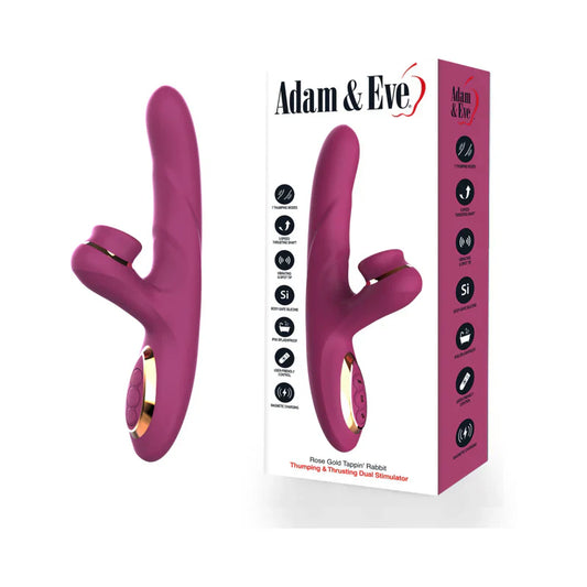 Vibreur lapin Adam & Eve Tappin' en or rose