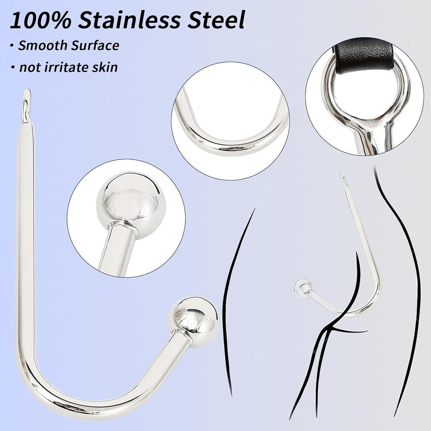 Kit de Bondage con Gancho Anal ChainBound: Collar, Puños, Cadena