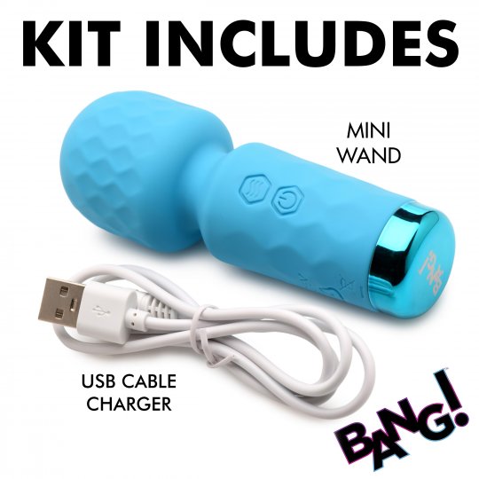 Bang! Mini Vibrador de Varita de Silicona - Azul