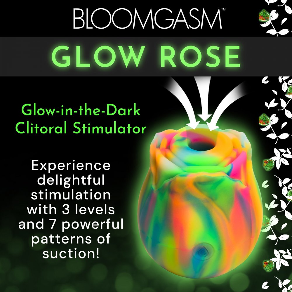Vibrador Glow Rose con Rosa Arcoíris que Brilla en la Oscuridad