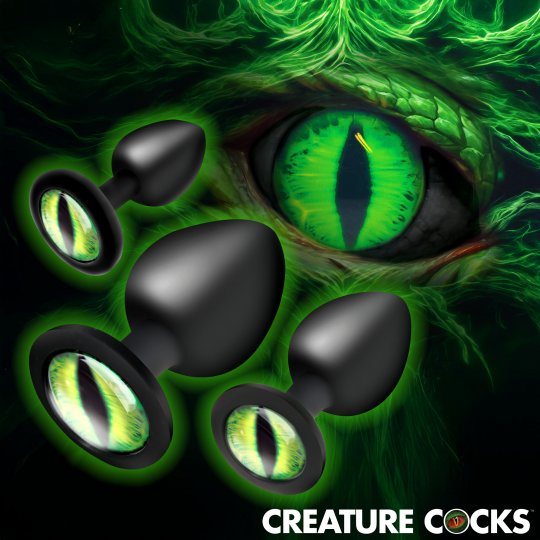 Juego de dilatadores anales de silicona "Ojos Verdes" Creature Cocks
