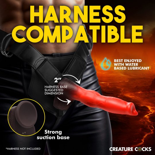 Dildo de silicona para masturbarse Creature Cocks Ramming Hound - Rojo/Marrón