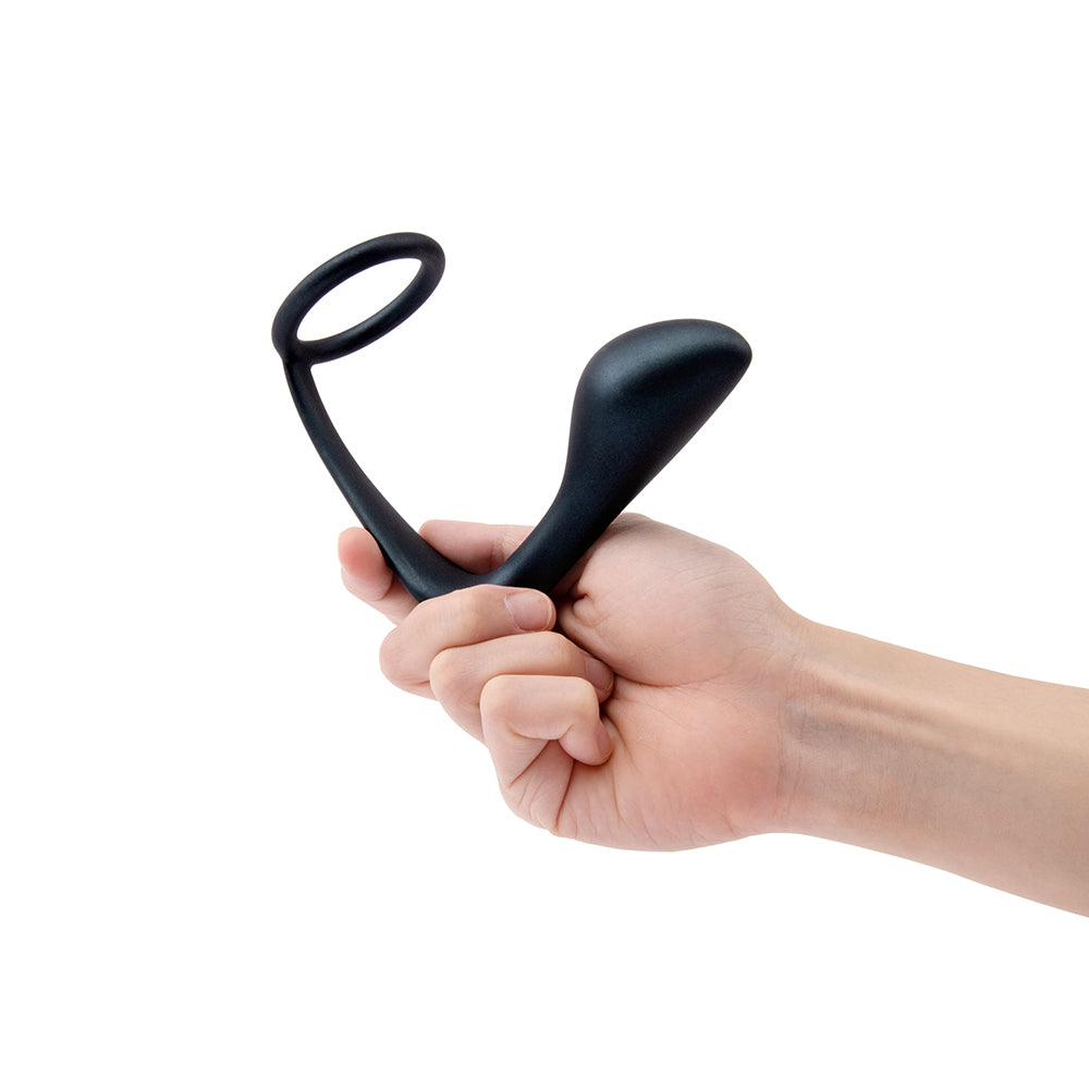Anillo para el pene y tapón prostático B-Vibe Butties Ringer