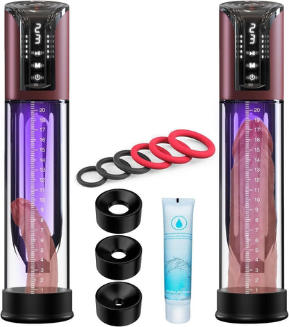 Bomba de pene eléctrica TitanReach 4 modos, tubo de 26,9 cm