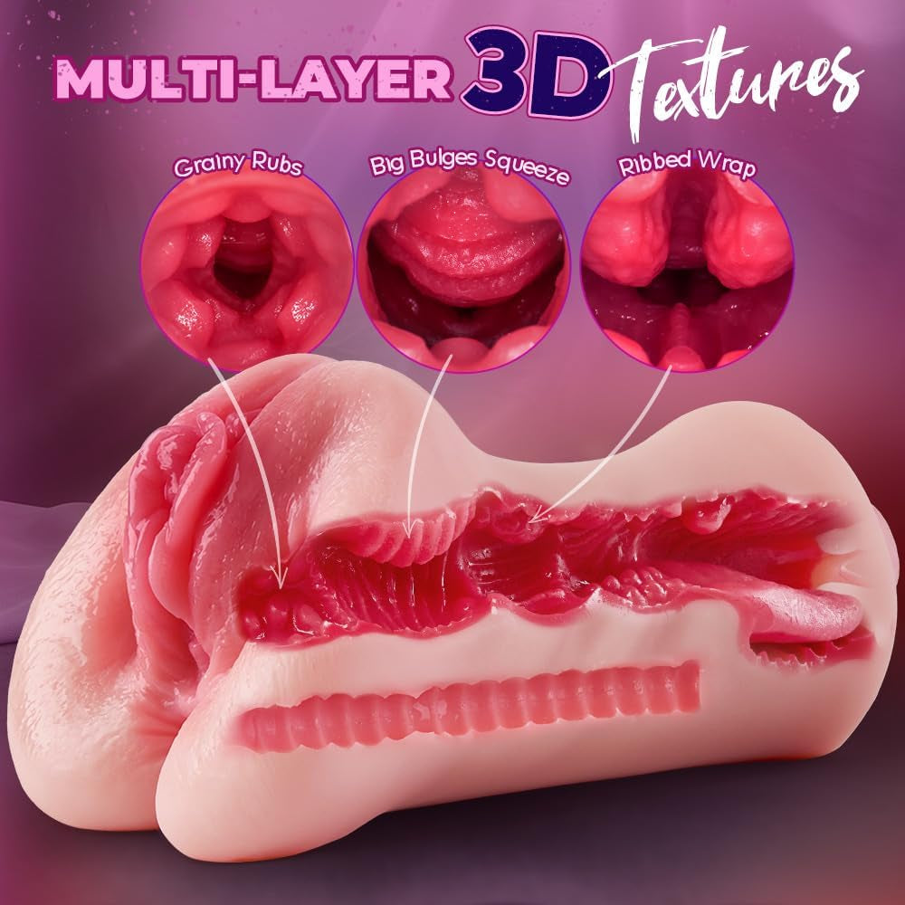 TriPleasure 3-en-1 Coño de bolsillo Boca Vagina Anal