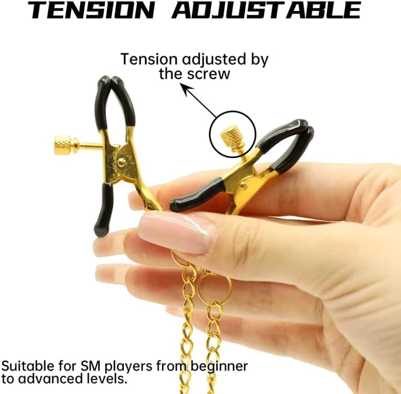 Pinzas ajustables para pezones GildedTease BDSM