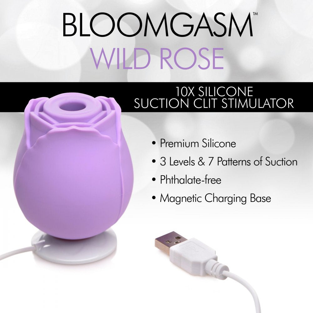 Vibromasseur clitoridien à aspiration Bloomgasm Wild Rose - Violet