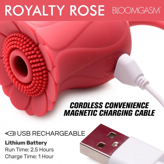 Vibrador con textura de rosa y succión Inmi Bloomgasm Royalty