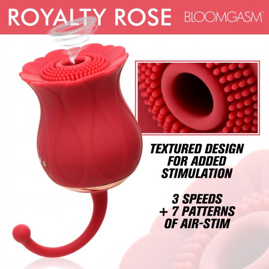 Vibrador con textura de rosa y succión Inmi Bloomgasm Royalty