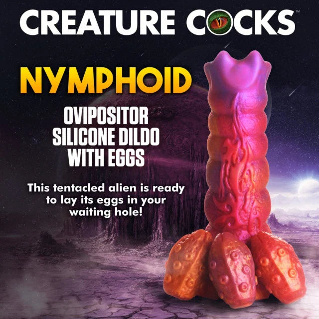 Dildo de silicona de ovipositor ninfoide para coños de criatura
