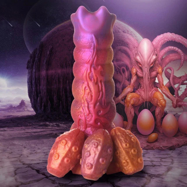 Dildo de silicona de ovipositor ninfoide para coños de criatura