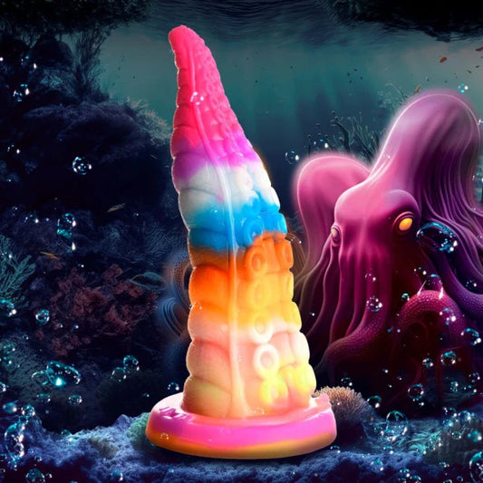 Bite de créature pieuvre phosphorescente Luminoctopus Tentacule Dildo