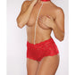 Braga sin entrepierna Allure Posh & Spicey con gargantilla y perlas rojo talla única