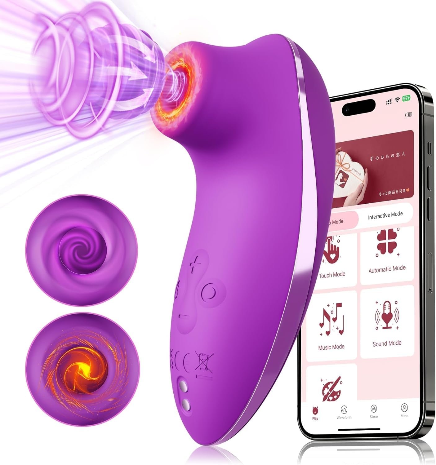 AmethystHeat Heating Clit Sucker 5x5 Modes | App Control