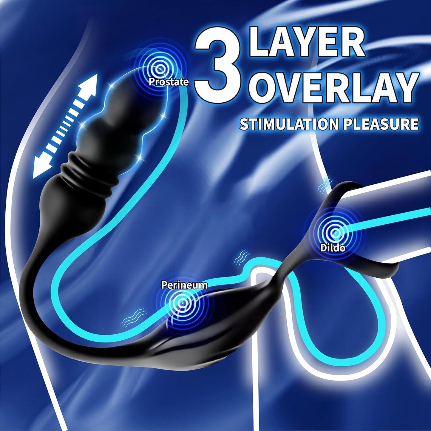 Anillo para el pene/masajeador de próstata ApexPulse Thrusting