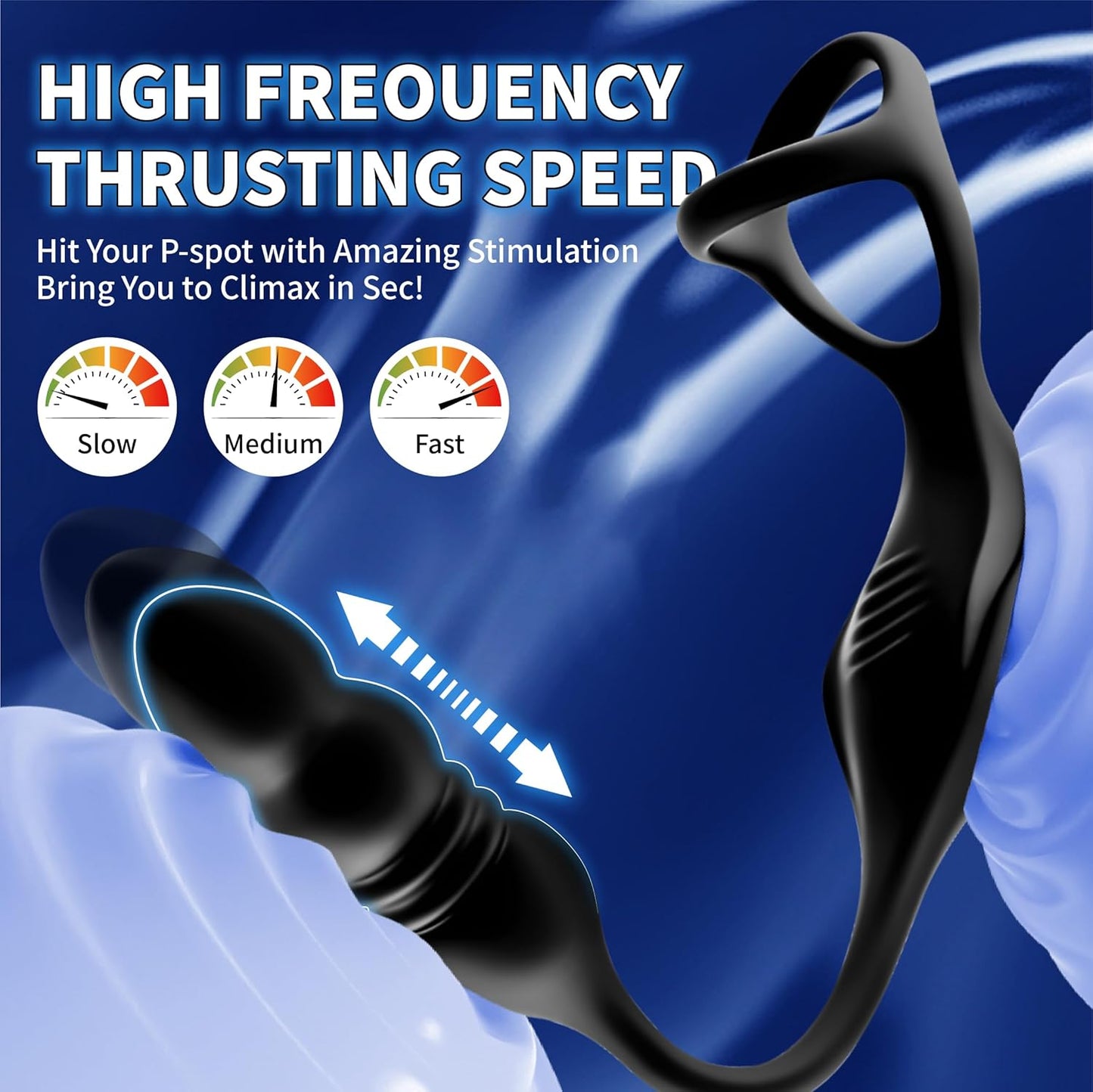Anillo para el pene/masajeador de próstata ApexPulse Thrusting