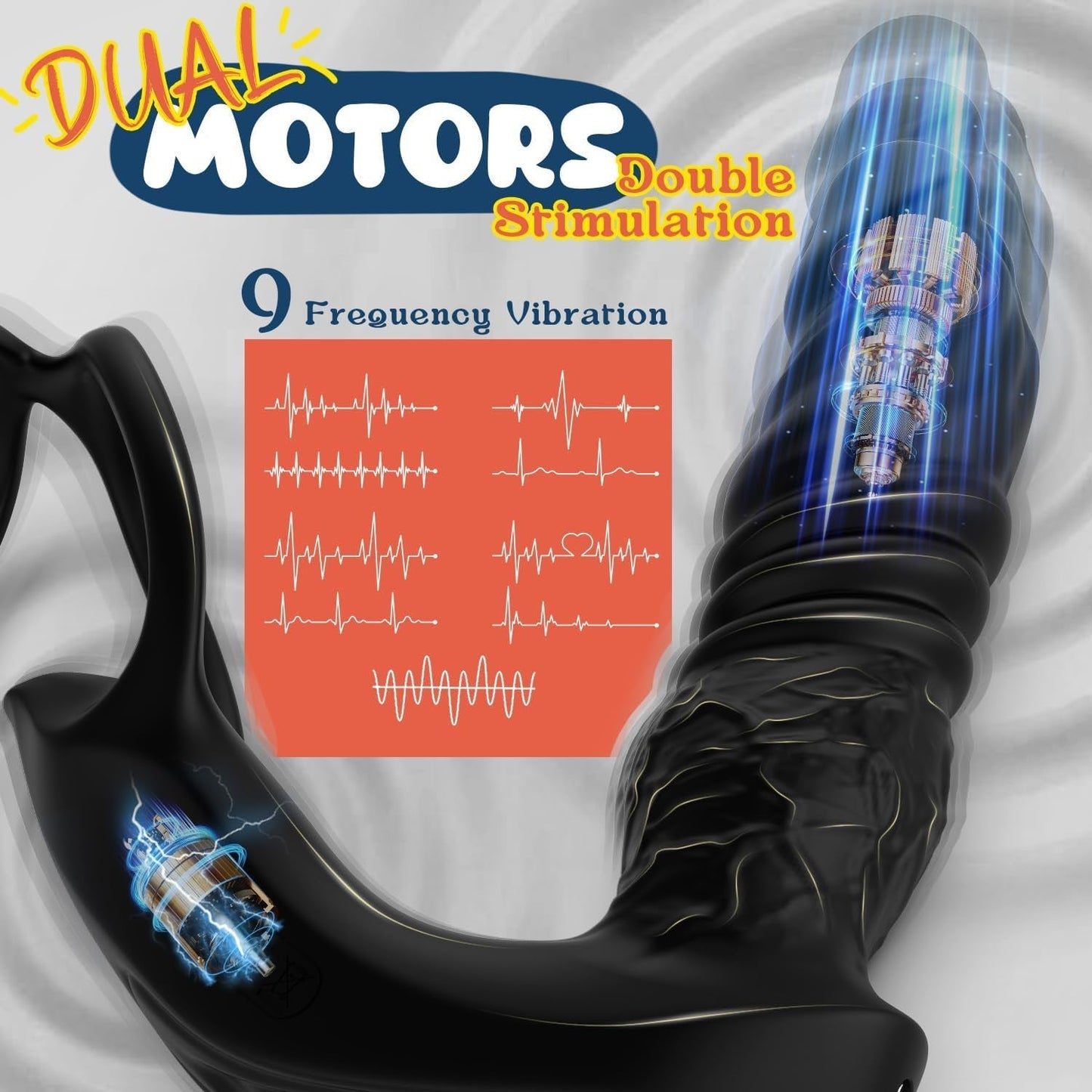 ApexSurge Thrusting Prostate Massager Cock Ring 9+9 Modes