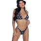 Conjunto de bikini con orejas de conejo de Playboy negro