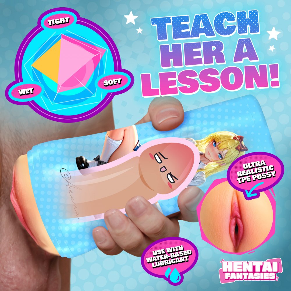 Fantasías Hentai: Asuna la colegiala, masturbándose el coño