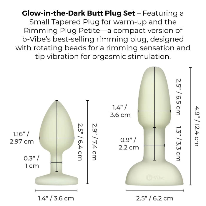 b-Vibe Limited Edition Asstronaut Juego Anal que Brilla en la Oscuridad