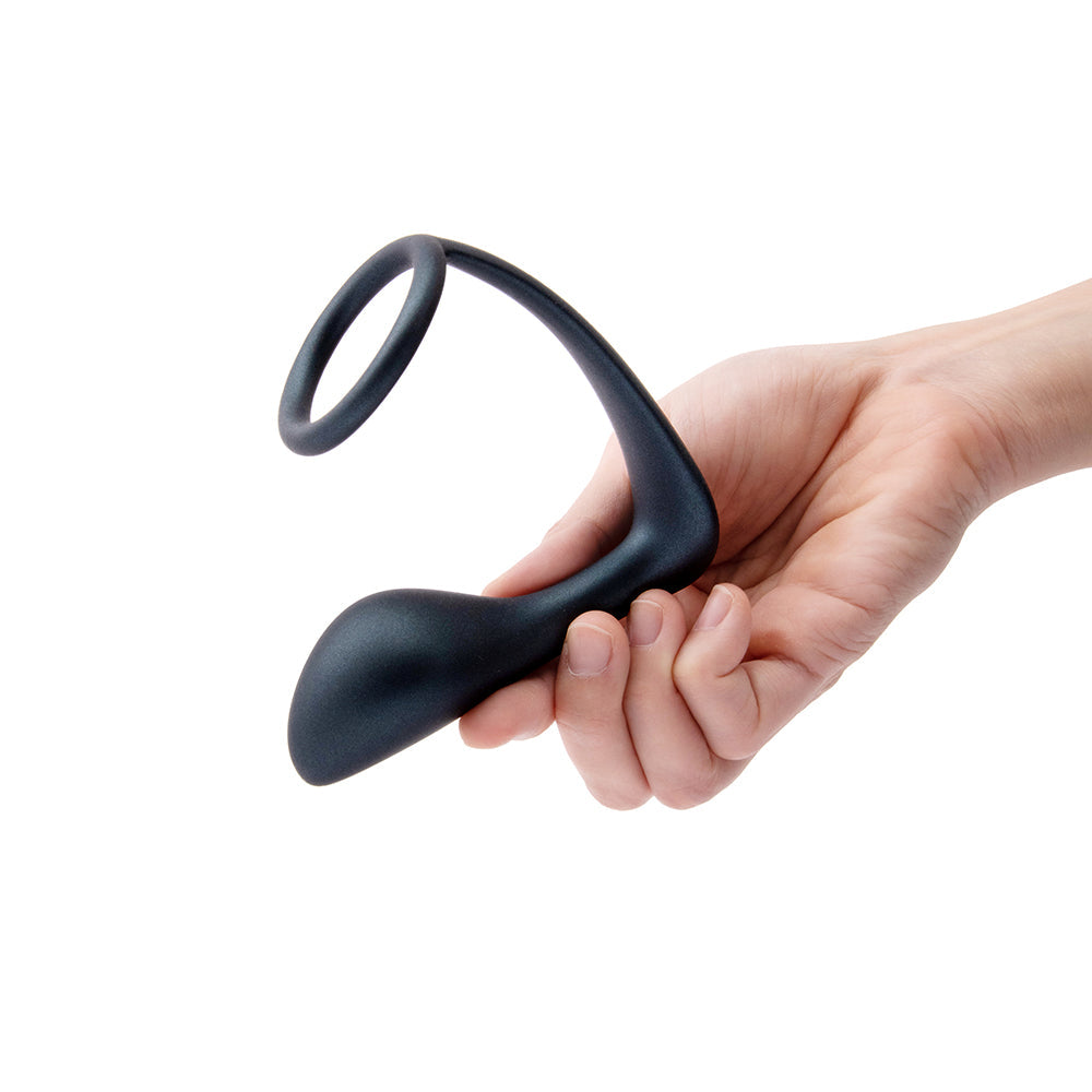 Anillo para el pene y tapón prostático B-Vibe Butties Ringer