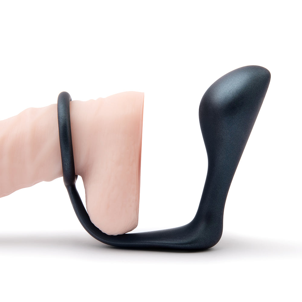 Anillo para el pene y tapón prostático B-Vibe Butties Ringer