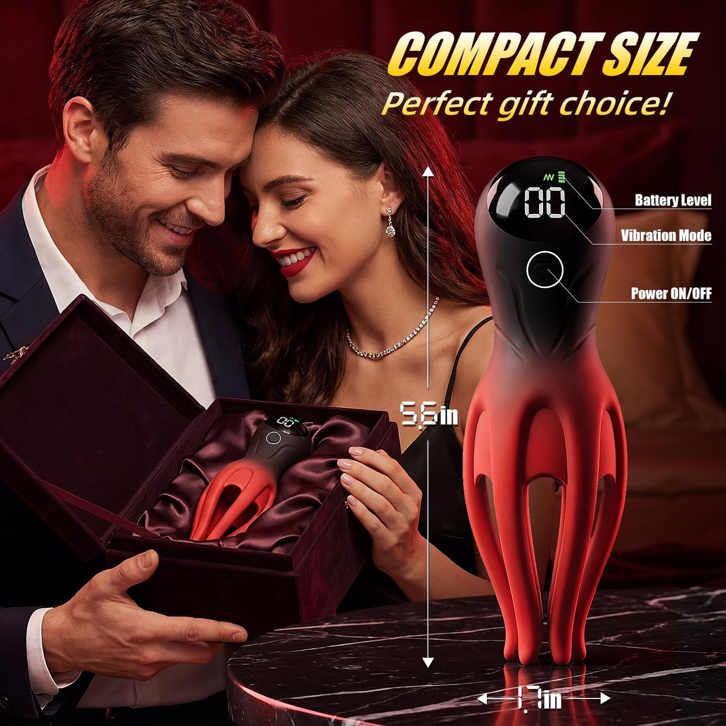 LumiTentacle Vibrador de entrenamiento masculino LED con 12 modos de tentáculo