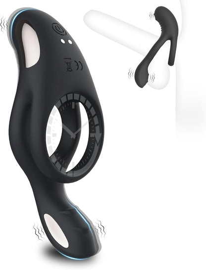 ApexSync Anillo Vibrador para Pene Doble Estimulador de Clítoris de Silicona