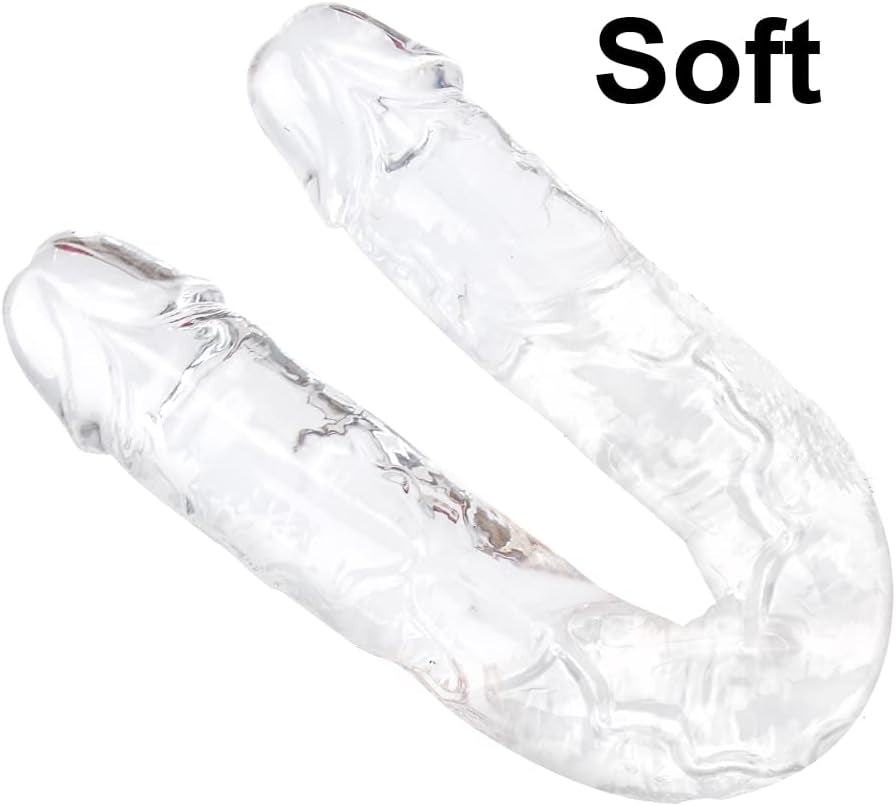 JellySync Dildo Doble 11,8" Transparente y Flexible