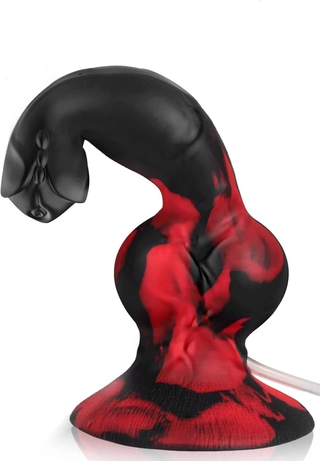 ColorKnot Dildo de silicona de 8.3 pulgadas con chorro, 2 nudos y ventosa