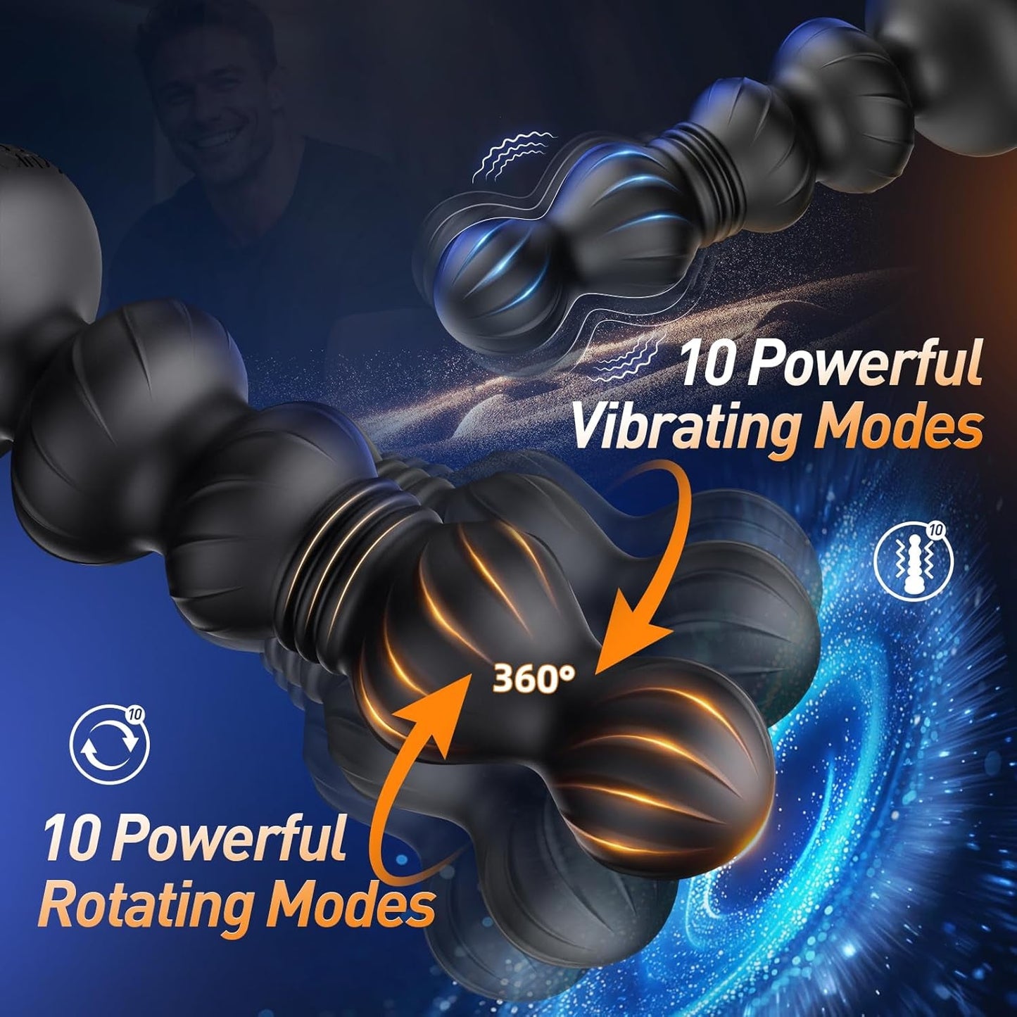 Masajeador de próstata con bolas anales ThrustSense