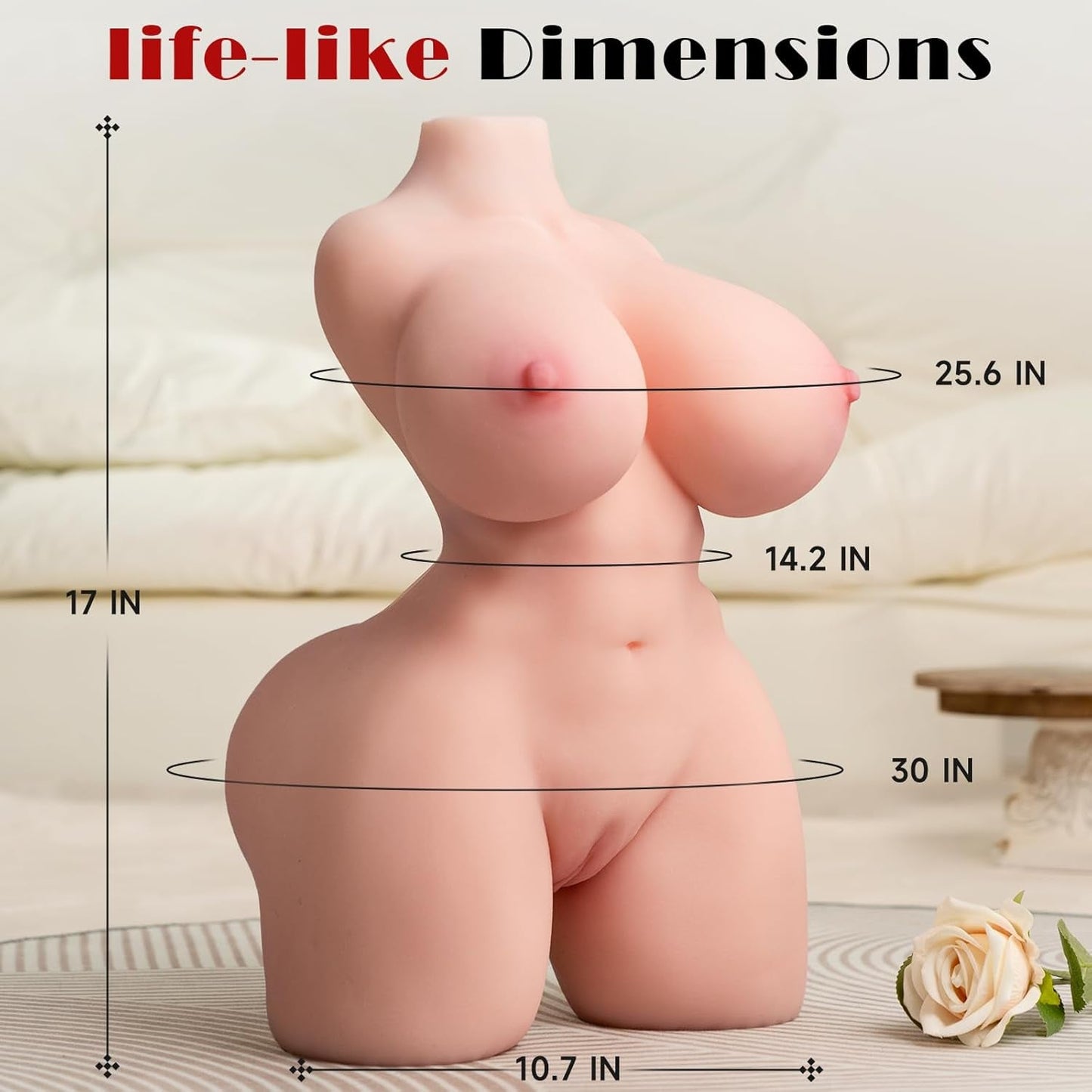 FlexCurves Realistic Torso Male Masturbator Sex Doll | Adjustable Skeleton
