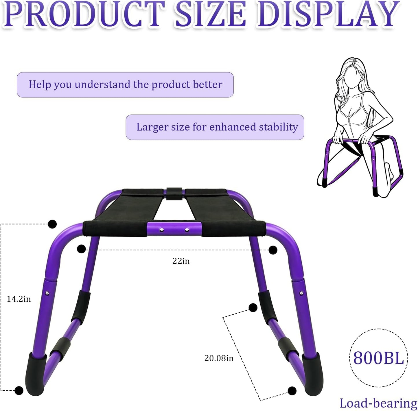 Silla sexual plegable de alta resistencia VioletForce XL 800LB