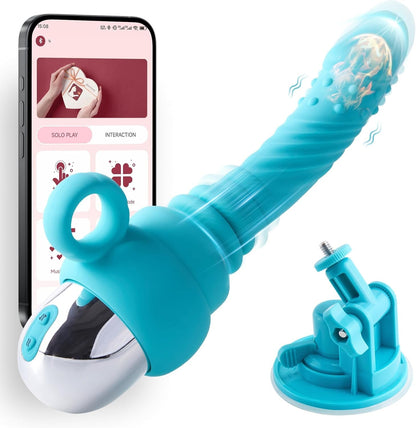 Dildo de Empuje Portátil PulseRide con Control por Aplicación